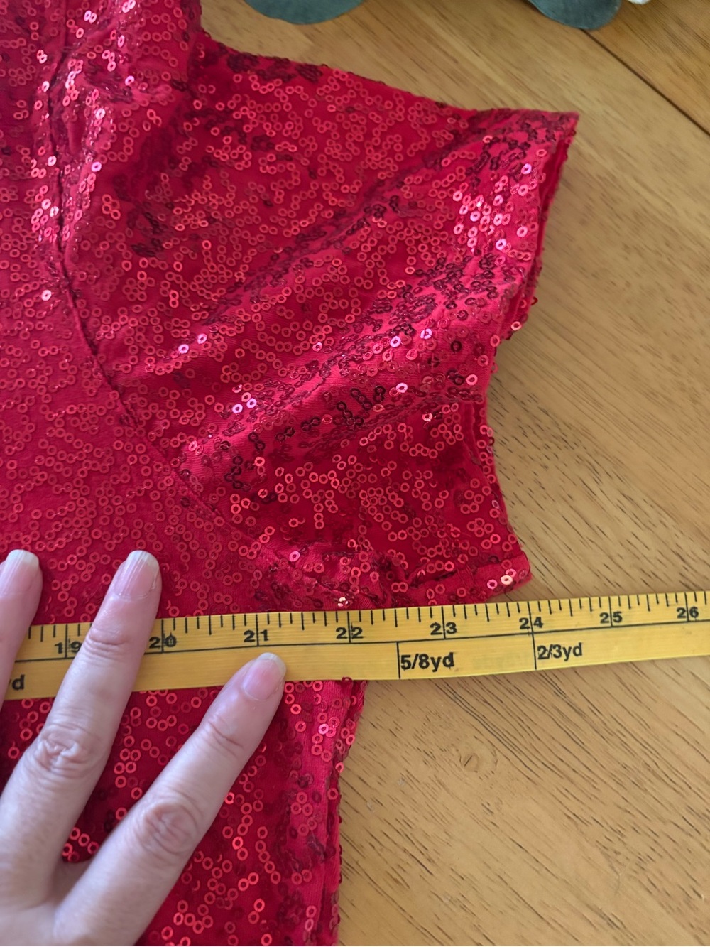 Dkny Red Sequin Short Sleeve Crew Tee - NWOT - Picture 8 of 10